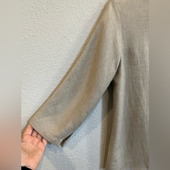 Eileen Fisher linen platinum jacket blazer textured tan size PP Small a1027 - Picture 5 of 8